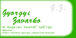 gyorgyi zavarko business card